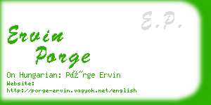 ervin porge business card